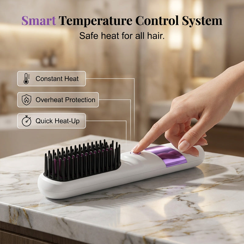 🔥 HOT DEAL -50% 💇‍♀️ Draadloze Stijlborstel ✨ Anti-Frizz & Snel Glad Haar