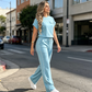 🔥Set met casual damesshirt met korte mouwen en wijde broek