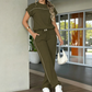 🔥Women's Casual Short Sleeve Top & Wide Leg Pants Set