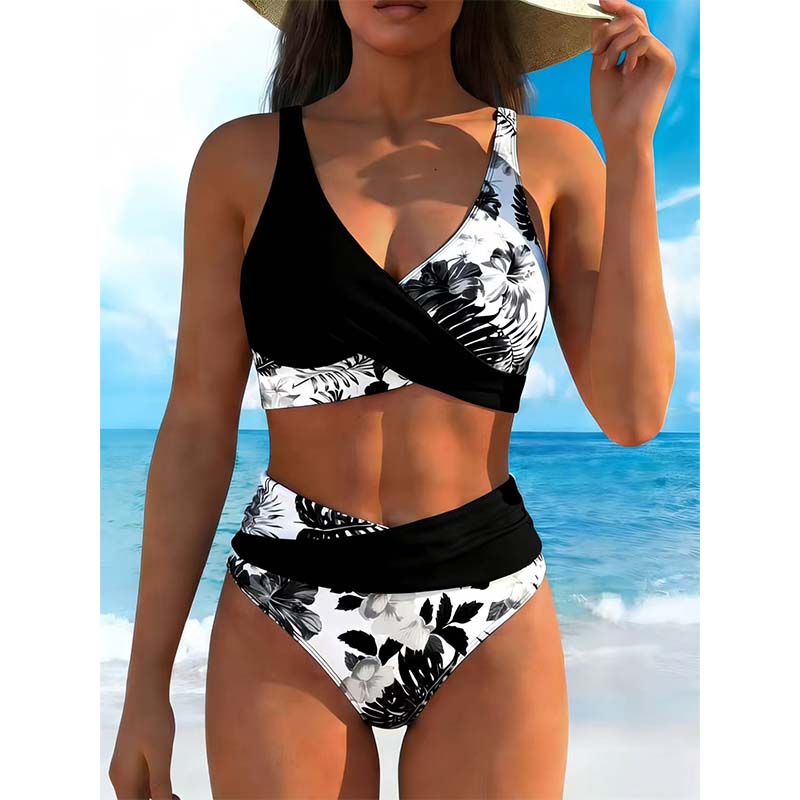 🌸👙🌊 Dames bikini set met bloemenprint en hoge taille 🩱💐🌞