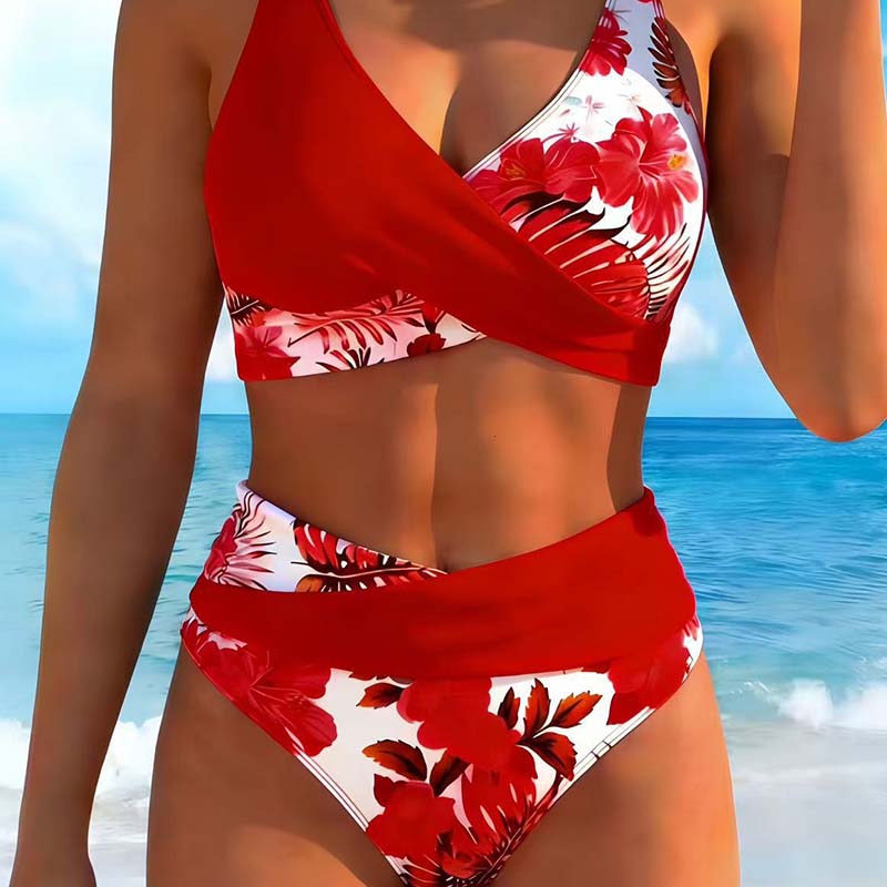 🌸👙🌊 Dames bikini set met bloemenprint en hoge taille 🩱💐🌞