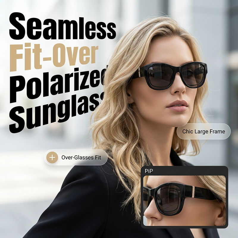 🕶️👓 50% KORTING! Brildragers opgelet: deze oversized zonnebril schuift over je eigen bril en je ziet eruit als een filmster – geen dure clip-on, geen geknipper met lenzen!