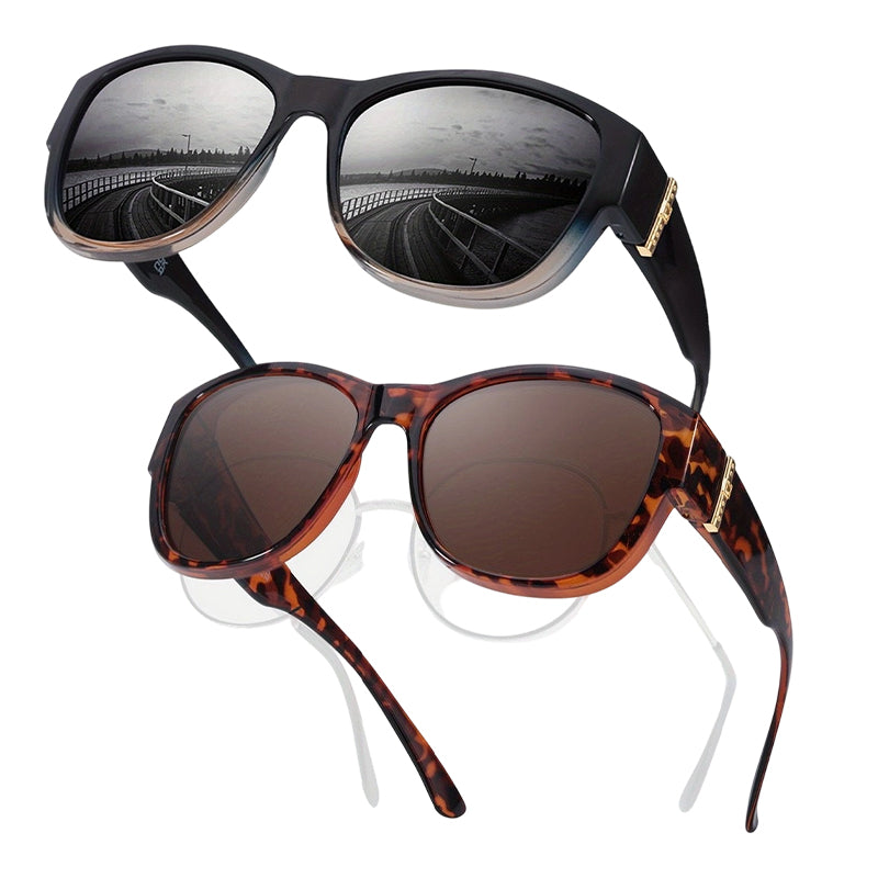 🕶️👓 50% KORTING! Brildragers opgelet: deze oversized zonnebril schuift over je eigen bril en je ziet eruit als een filmster – geen dure clip-on, geen geknipper met lenzen!