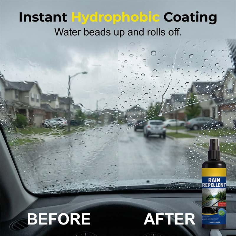 🚗 KOOP 2, KRIJG 1 GRATIS! Kristalheldere Regenafstotende Spray – Voor Een Helder Zicht in de Regen 🌧️