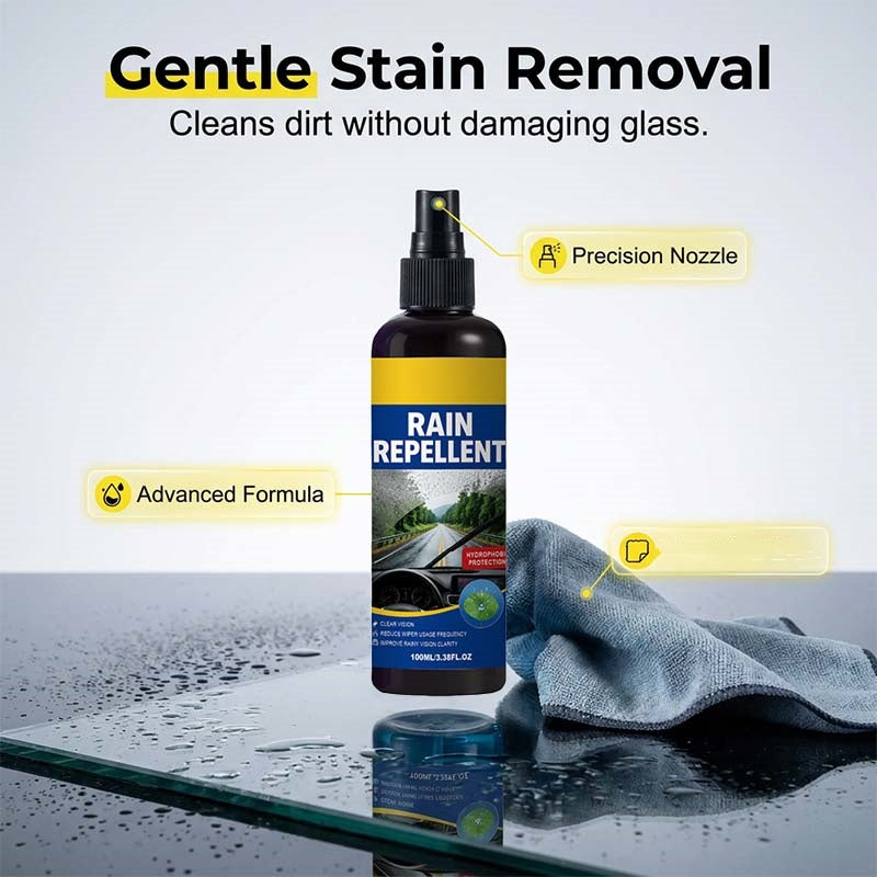 🚗 KOOP 2, KRIJG 1 GRATIS! Kristalheldere Regenafstotende Spray – Voor Een Helder Zicht in de Regen 🌧️