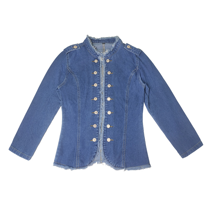 ✨ Jeans-Blazer mit Stehkragen & schmaler Passform – der perfekte Begleiter für einen eleganten, aber lässigen Look