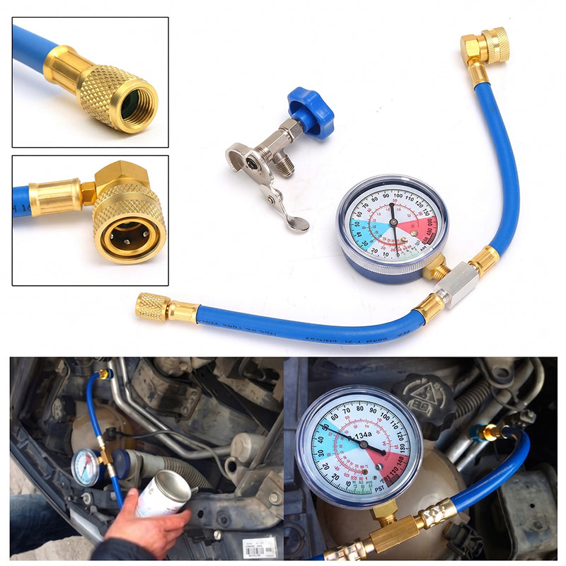 R134a AC-koudemiddel vulslang met manometer