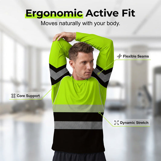 🏃‍♂️ Sportieve heren longsleeve – vochtafvoerend, met subtiele print, voor actieve dagen