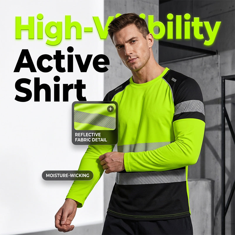 🏃‍♂️ Sportieve heren longsleeve – vochtafvoerend, met subtiele print, voor actieve dagen