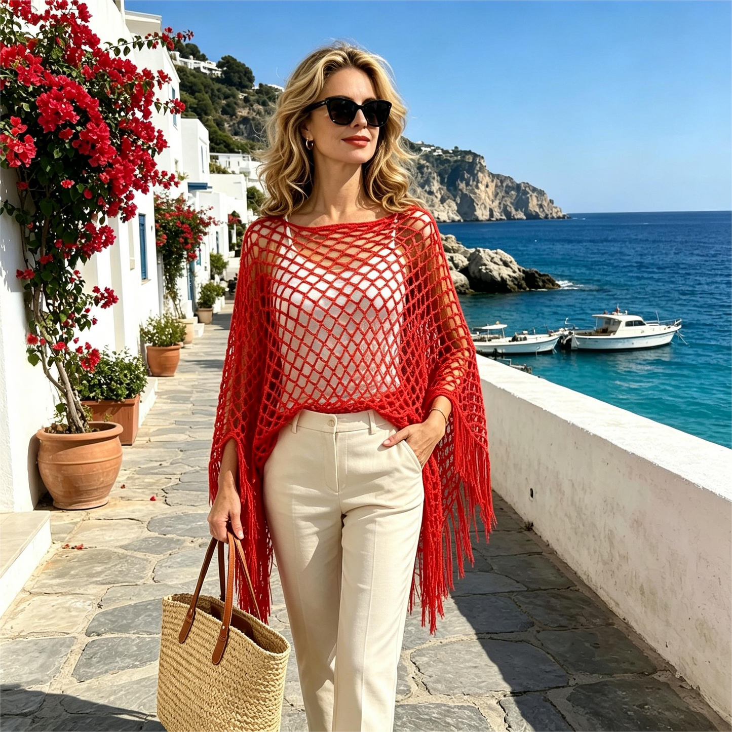 💐Zomerse metallic gehaakte strandjurk – Lichtgewicht, soepel vallend en moeiteloos stijlvol
