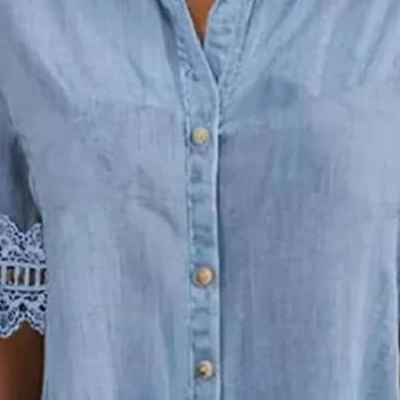 💙💥 50% KORTING! Losvallende denim jurk, ademend met ruime zakken