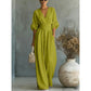 Jumpsuit met V-hals, hoge taille en wijde pijpen voor dames