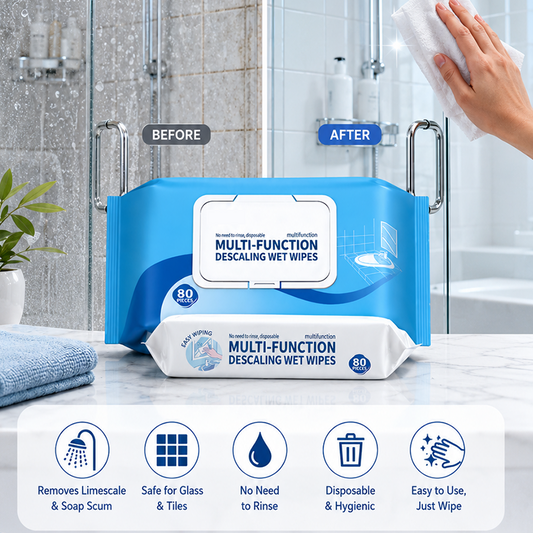🧼 2+1 GRATIS – Badkamer Ontkalkende Reinigingsdoekjes – Snel & Streeploos Schoon ✨