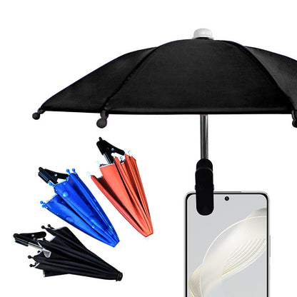 Opklapbare paraplu met telefoonhouder