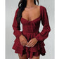 👗 50% OFF NOW! 🎀 Women's Sweetheart Neckline Skort Dress – Tiered Ruffles & Open Back – Playful & Elegant 🥂