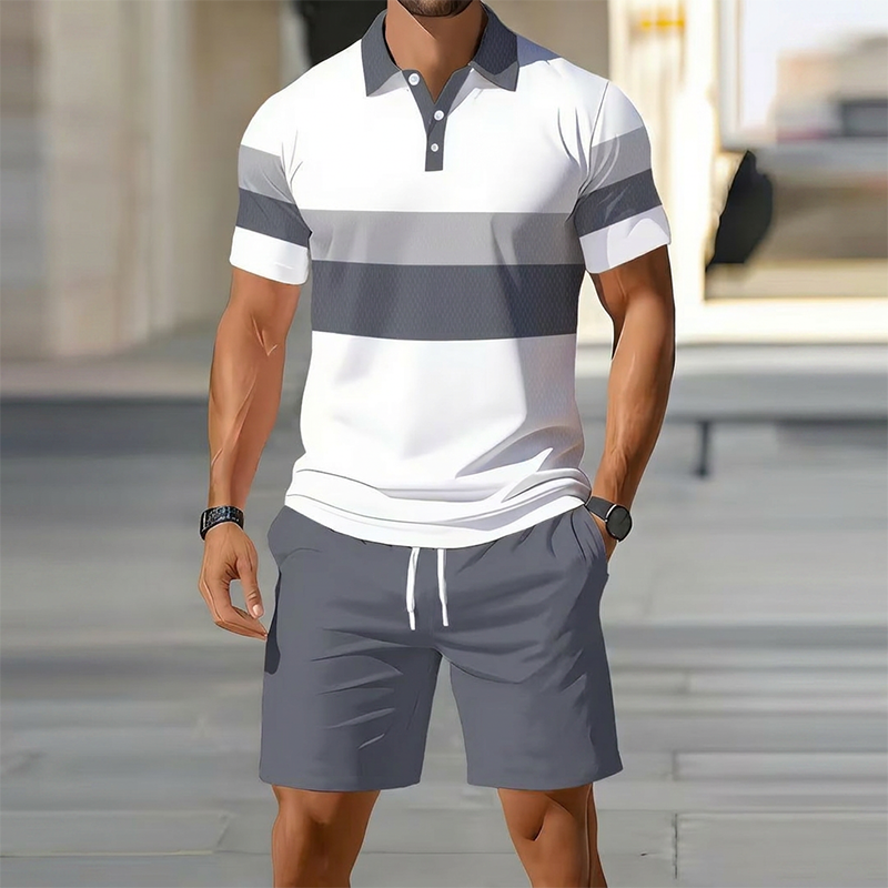 ⏳Tijdelijke aanbieding⏰Tweedelige set voor heren: shirt en korte broek