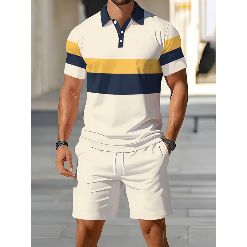 ⏳Tijdelijke aanbieding⏰Tweedelige set voor heren: shirt en korte broek