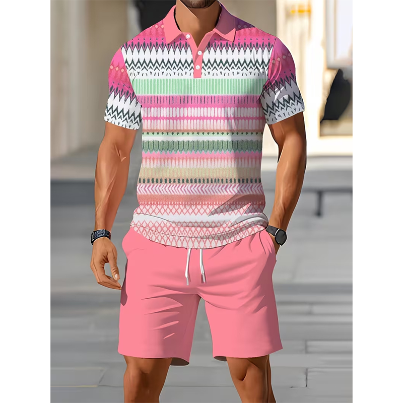 ⏳Tijdelijke aanbieding⏰Tweedelige set voor heren: shirt en korte broek