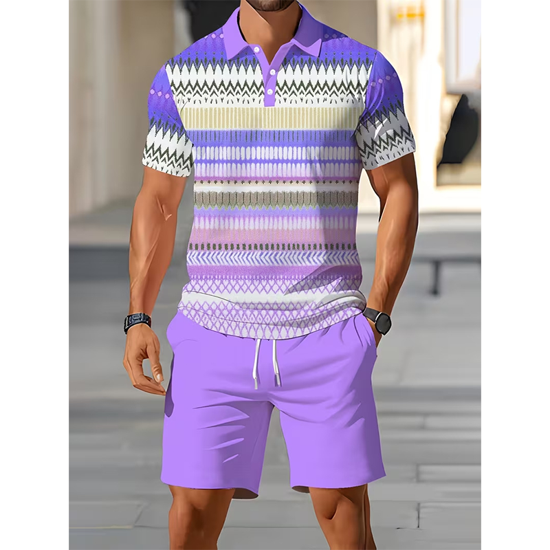 ⏳Tijdelijke aanbieding⏰Tweedelige set voor heren: shirt en korte broek