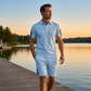 🏆 Laatste dag uitverkoop! 50% korting. 🔥 Casual set met korte mouwen en korte broek voor heren.