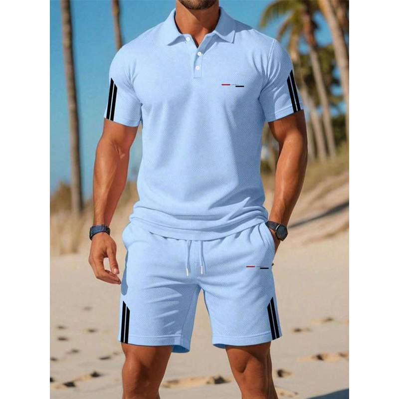 🏆 Laatste dag uitverkoop! 50% korting. 🔥 Casual set met korte mouwen en korte broek voor heren.