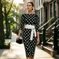 👗🌸 Elegante retro jurk met stippen – tijdloos, vrouwelijk en veelzijdig – perfect voor dagelijks gebruik, op kantoor en speciale gelegenheden.