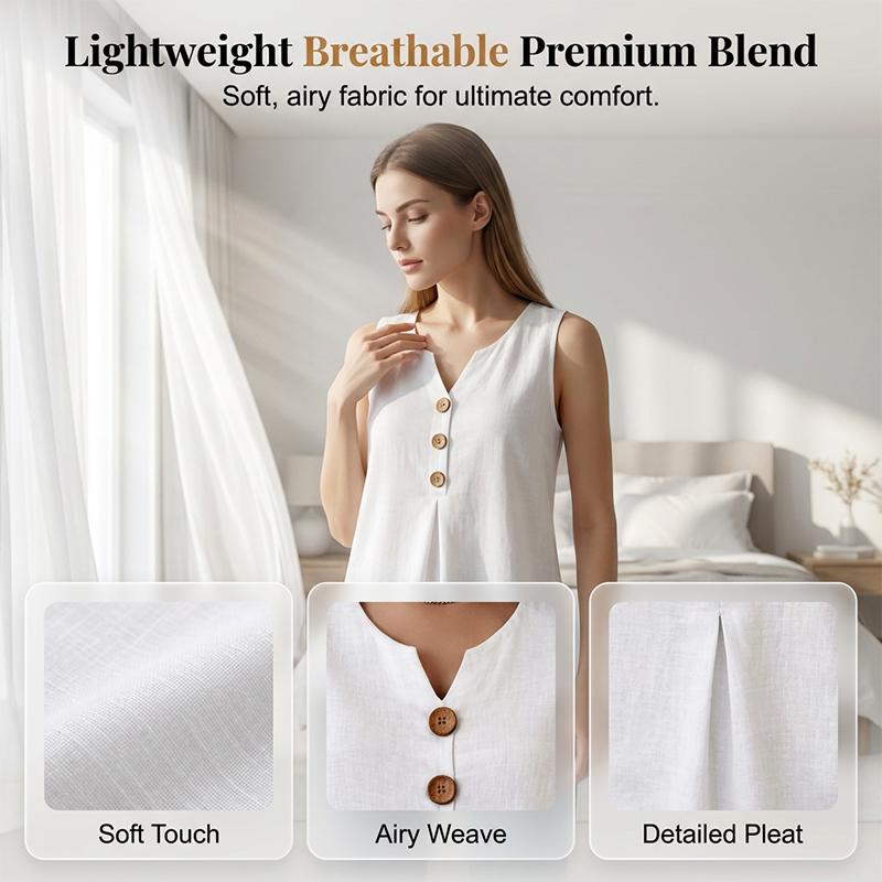 🔥 Tijdelijke aanbieding – mouwloze V-hals top met geplooid design 💃 licht, ademend en flatterend ✨