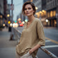 Casual damesblouse met V-hals en driekwartmouwen