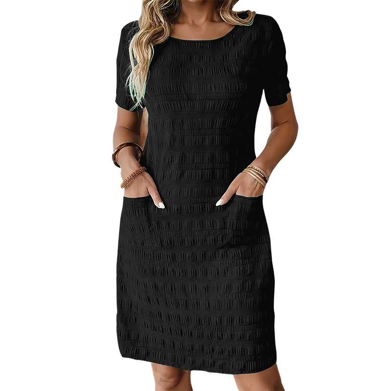 🔥50% KORTING 💃 Elegante Jurk met Textuur ✨ Kreukvrij & Comfortabel