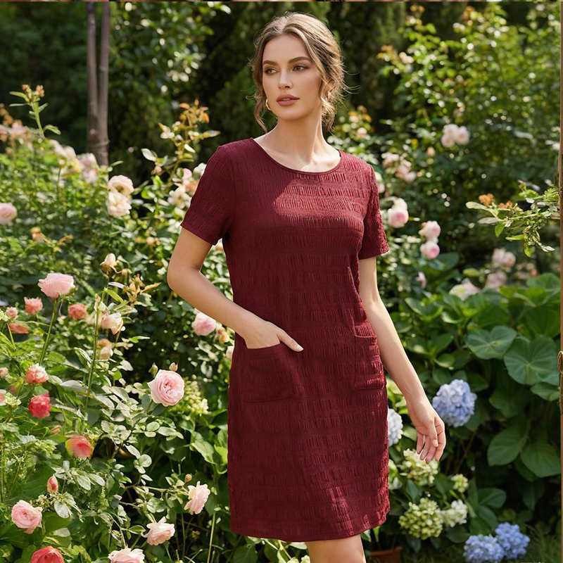 🔥50% KORTING 💃 Elegante Jurk met Textuur ✨ Kreukvrij & Comfortabel
