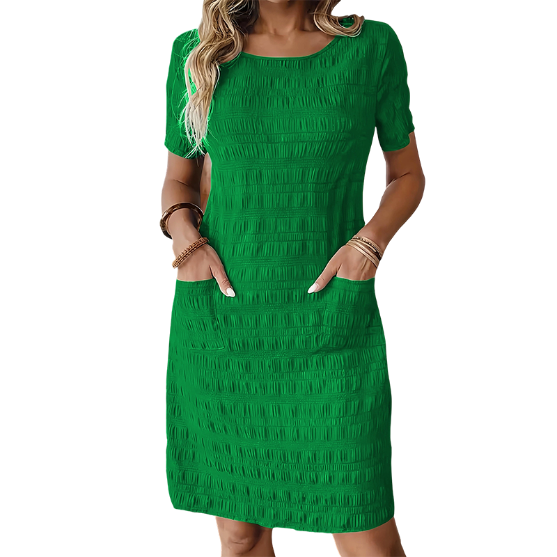 🔥50% KORTING 💃 Elegante Jurk met Textuur ✨ Kreukvrij & Comfortabel