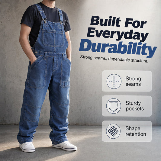 👖Klassieke denim overall voor heren – comfortabel, praktisch en moeiteloos stijlvol✨