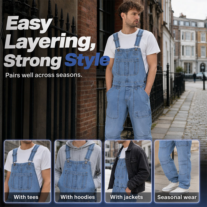 👖Klassieke denim overall voor heren – comfortabel, praktisch en moeiteloos stijlvol✨