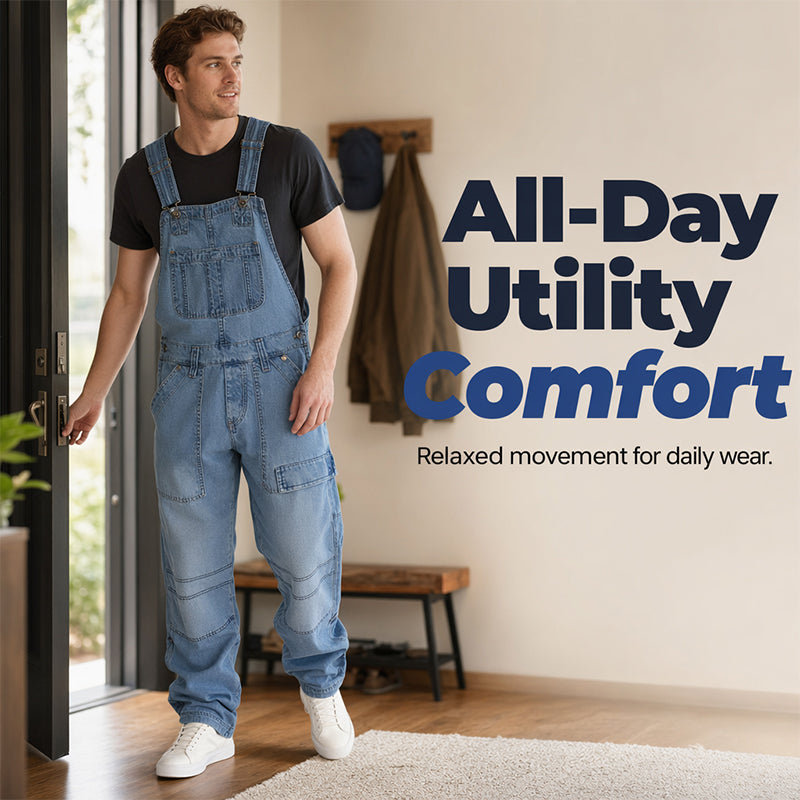 👖Klassieke denim overall voor heren – comfortabel, praktisch en moeiteloos stijlvol✨