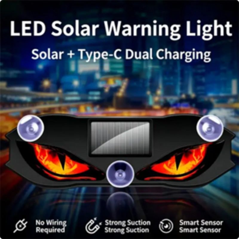 💥【LIMITED TIME 50% OFF】🔥 Zonne-energie & USB Oplaadbaar Auto Waarschuwingslampje | Trillingssensor Auto Aan/Uit | Devil Eye Ontwerp | Zuignap Bevestiging | 3 Kleuren