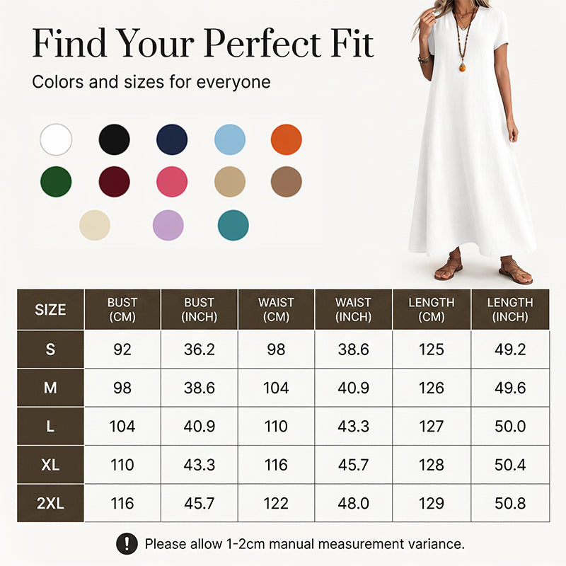 🔥 50% KORTING! 👗 Linnenmix Maxi Jurk – Ademend, kreukvrij & elegant voor warme dagen ✨