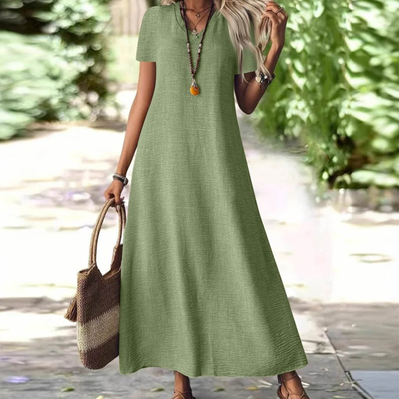 🔥 50% KORTING! 👗 Linnenmix Maxi Jurk – Ademend, kreukvrij & elegant voor warme dagen ✨
