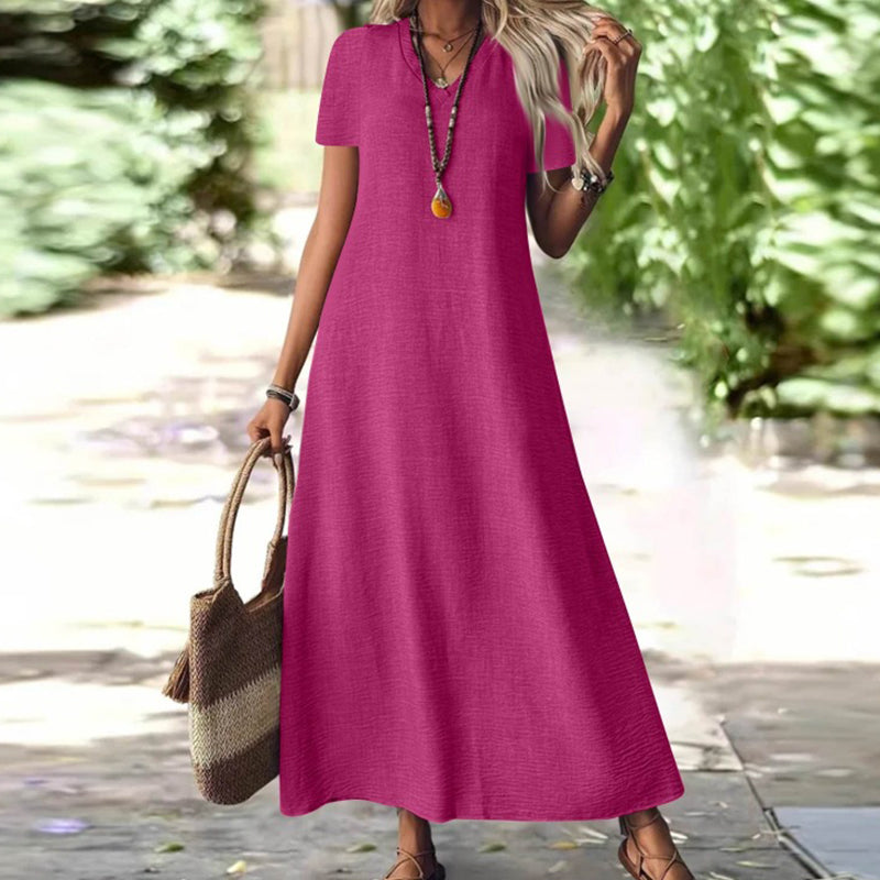 🔥 50% KORTING! 👗 Linnenmix Maxi Jurk – Ademend, kreukvrij & elegant voor warme dagen ✨