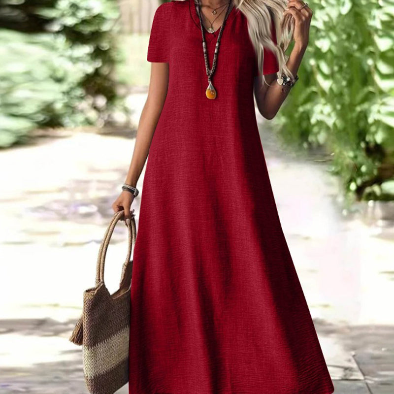 🔥 50% KORTING! 👗 Linnenmix Maxi Jurk – Ademend, kreukvrij & elegant voor warme dagen ✨