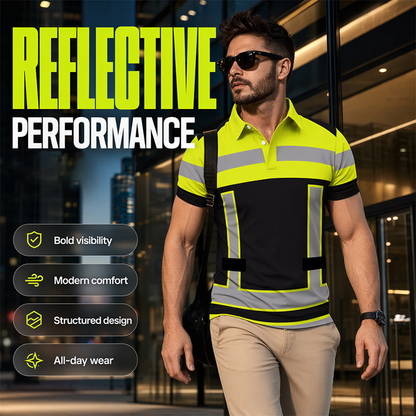 📢📢50% KORTING !! ⏰Reflecterend heren-shirt met korte mouwen en hoge zichtbaarheid