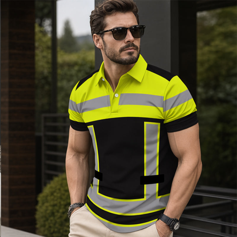 📢📢50% KORTING !! ⏰Reflecterend heren-shirt met korte mouwen en hoge zichtbaarheid