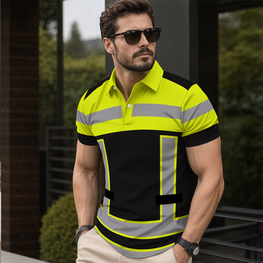 📢📢50% KORTING !! ⏰Reflecterend heren-shirt met korte mouwen en hoge zichtbaarheid