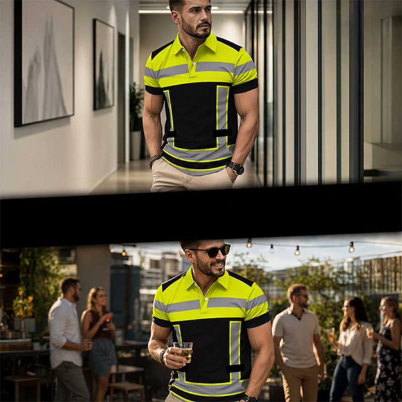 📢📢50% KORTING !! ⏰Reflecterend heren-shirt met korte mouwen en hoge zichtbaarheid