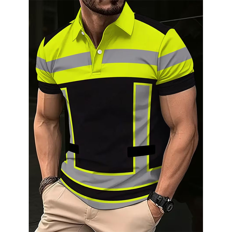 📢📢50% KORTING !! ⏰Reflecterend heren-shirt met korte mouwen en hoge zichtbaarheid