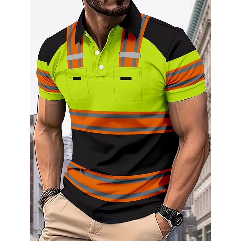 📢📢50% KORTING !! ⏰Reflecterend heren-shirt met korte mouwen en hoge zichtbaarheid