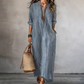 🔥50% KORTING 50K+ VERKOCHT🌊👗Dames gestreepte V-hals maxi jurk licht ademend strand zomerjurk
