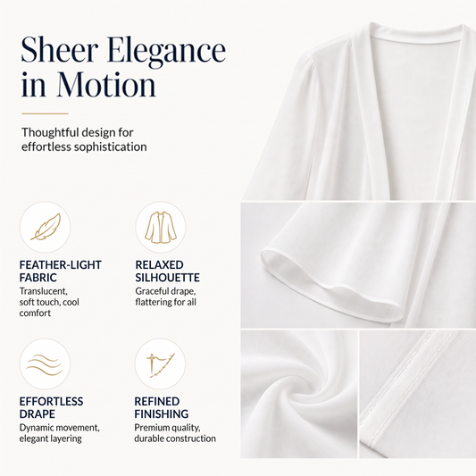 Lichtgewicht chiffonvest met open voorkant voor dames