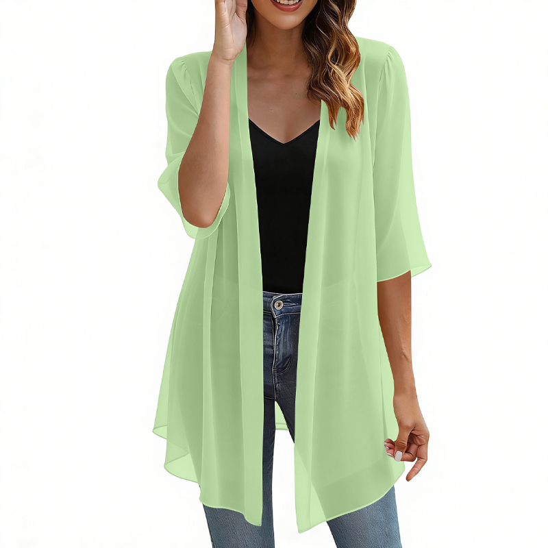 Lichtgewicht chiffonvest met open voorkant voor dames