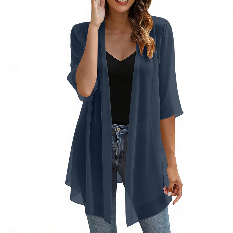 Lichtgewicht chiffonvest met open voorkant voor dames