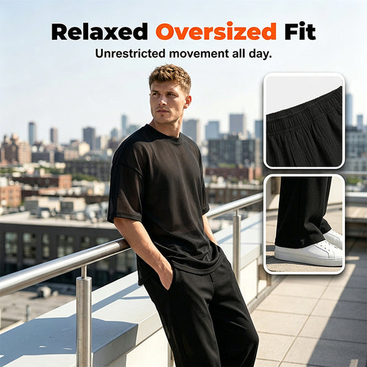 Men's T-Shirt & Wide-Leg Pants 2-Piece Set